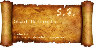 Stuhl Henrietta névjegykártya